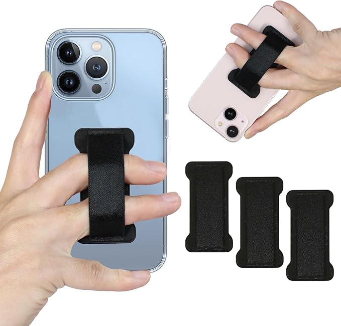 Phone Grip Holder for Hand, Universal Finger Strap Phone Holder, Finger Selfie by WUOJI