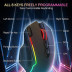 Redragon M810 MAX 3-Mode Wireless Gaming Mouse, 12000 DPI Wired/Wireless RGB - Image 6