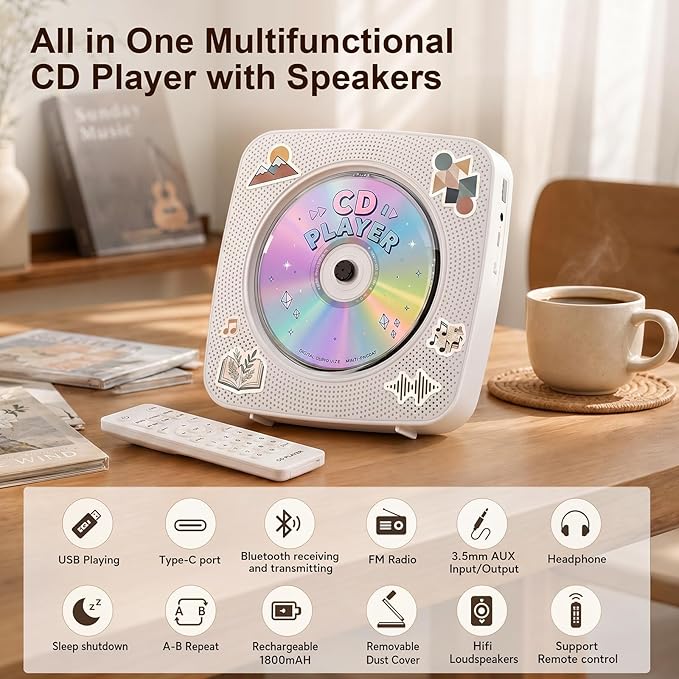 Gueray Portable CD Player Bluetooth: CD Players - Image 8