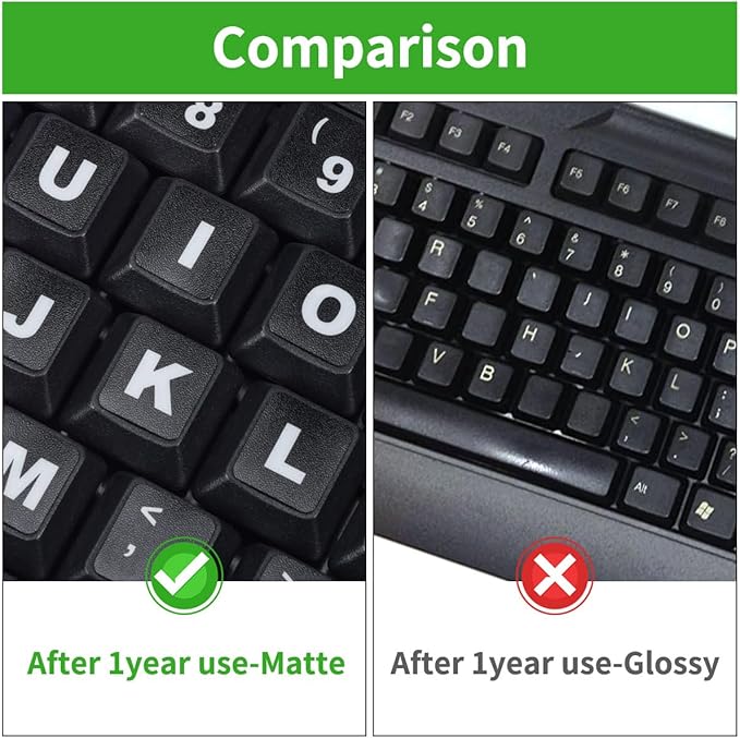 2PCS English Keyboard Stickers Replacement Letters, Full Size Big Letter QWERTY - Image 5