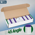 Everest 45° Angled RJ45 Cat6A Keystone Jacks 50-Pack in Purple - Image 2