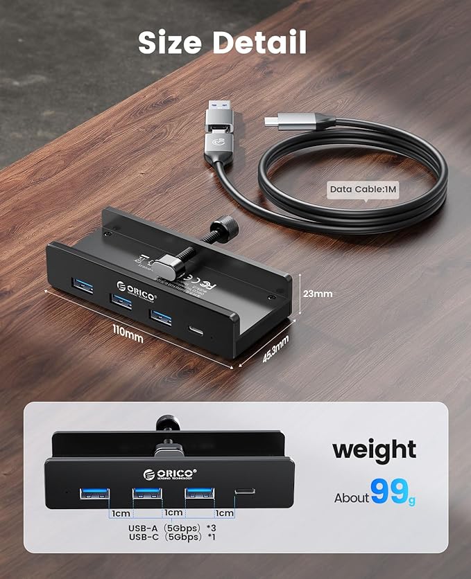 ORICO USB Hub 3.0, Clamp USB Hub - Image 6
