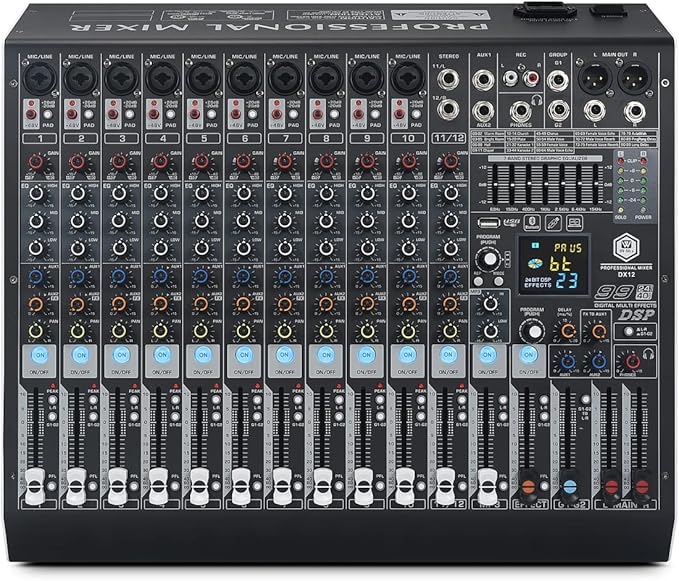 W IN-MIX DX12 Professional DJ Audio Mixer 12 Channel by WIN-Mix