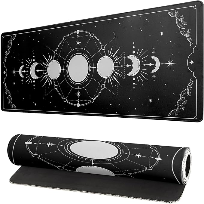 Sun Moon Gaming Mouse Pad Black Large Mouse Pad by Siski