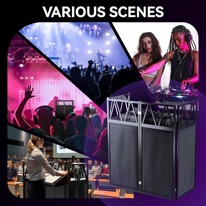 DJ Table Stand Portable booth, Foldable DJ Stand Booth, Heavy-Duty Adjustable - Image 5