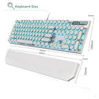 MageGee Typewriter Mechanical Gaming Keyboard, Retro Punk White Round Keycaps - Image 7