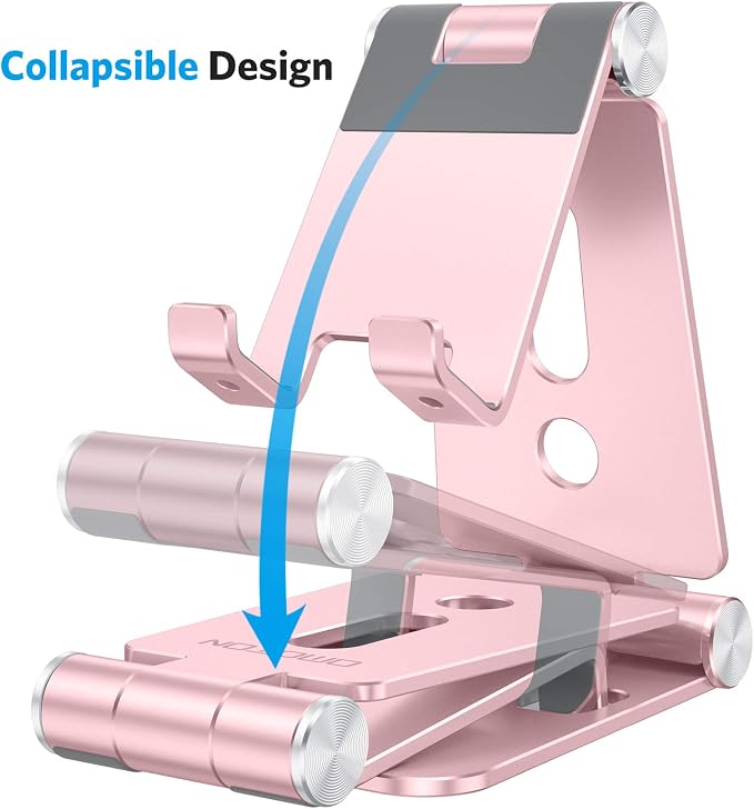 OMOTON Foldable Cell Phone Stand, C4 Portable Aluminum Phone Holder, Adjustable - Image 3