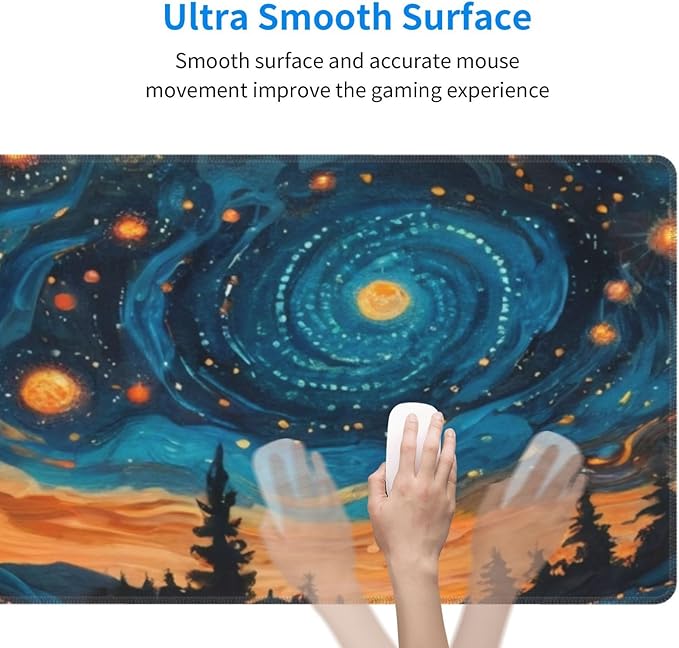 Gaming Mouse Pad, Large Non-Slip Rubber Base Mousepad, Keyboard Mouse Mat - Image 6