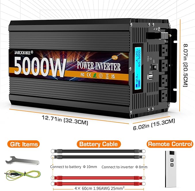 5000 Watt Power Inverter 12V DC to 110V 120V Converter - Image 7