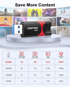 KOOTION 512GB USB Flash Drive 3.0 Thumb Drive, Retractable Zip Drive USB Memory - Image 6