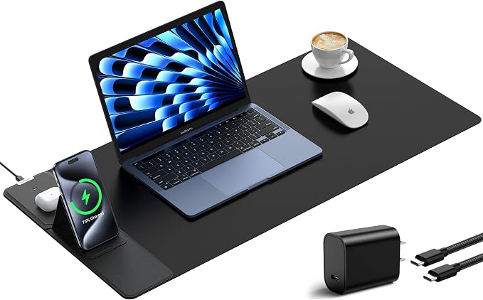TopMade Mouse Pad with 15W Wireless Charging & Phone Holder, 31.5" x 15.75" XXL by TopmadeProduct-Ordernow