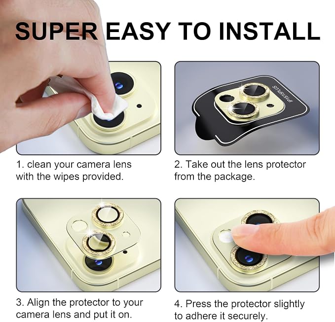 beuxece for iPhone 15/iPhone 15Plus Camera Lens Proprotector, Metal Camera - Image 7