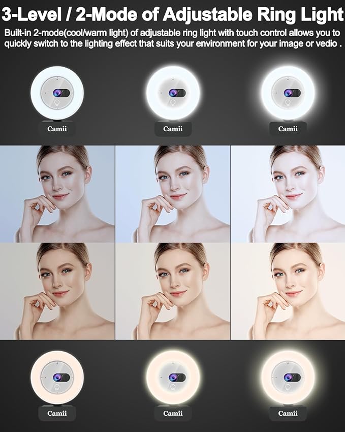 2K Webcam with Light, HD Webcam - Image 3