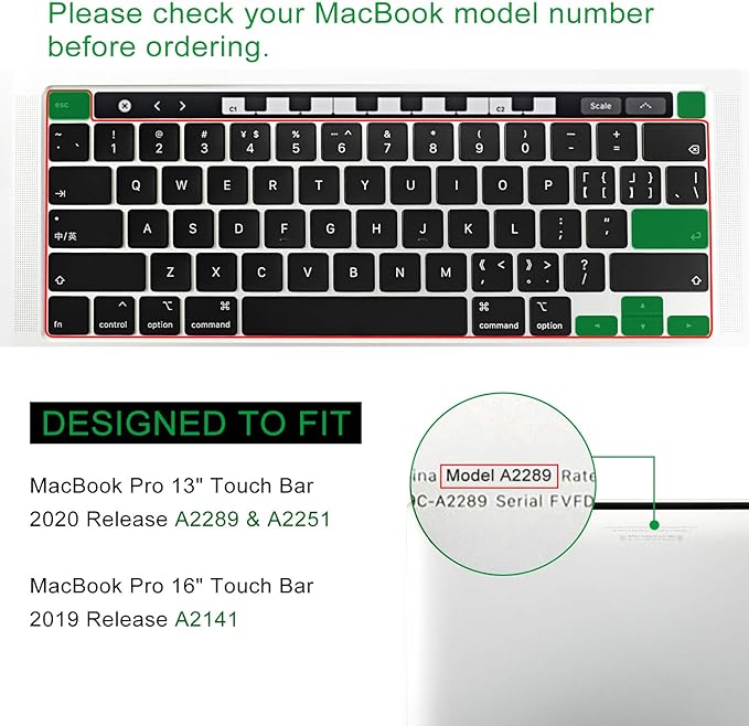 Allinside Keyboard Cover Skin for 2020 MacBook Pro 13 inch A2338 M1 A2251 A2289 - Image 2