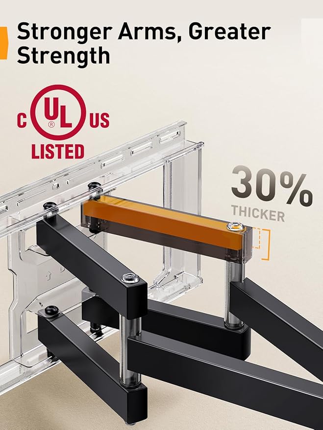 Perlegear UL Listed Full Motion TV Wall Mount - Image 3