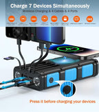 GOODaaa Power Bank Wireless Charger 45800mAh Built in Hand Crank and 4 Cables - Image 2