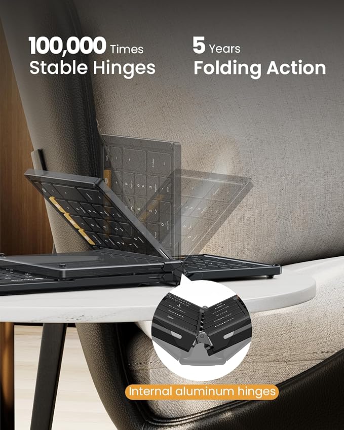 ProtoArc Foldable Keyboard and Mouse, XKM01 True Full-Size Folding Bluetooth - Image 2