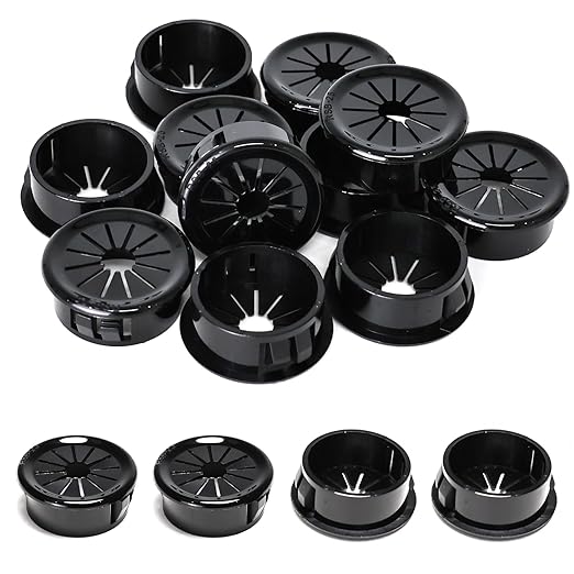 25 Pcs Cable Grommet, Snap Bushing 1" Mounting Diameter, Flexible Petal-Shaped by BOPOREAE