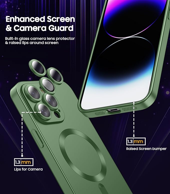 Magnetic for iPhone 14 Pro Max Case Slim Soft TPU Bumper Shockproof Metallic - Image 3