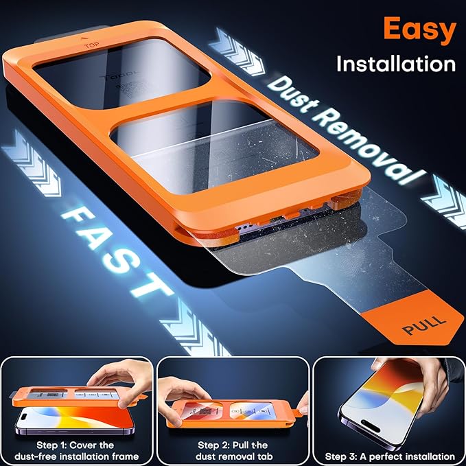 TOCOL for iPhone 14 Pro Screen Protector 9H Hardness Military Grade - Image 2