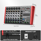 8 Channel Audio Interface Sound Board Mixing Console XLR 1/4 inch Jack USB - Image 8