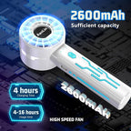 2PCS Portable High-Speed Mini Handheld Fan, USB Rechargeable Neck Personal Mini - Image 4