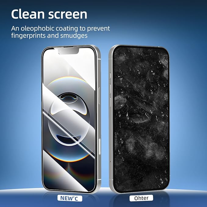 NEW'C 3 Pack Designed for iPhone 16e Screen Protector, Enhanced Tempered Glass - Image 8