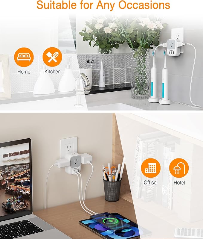 TESSAN USB Charger Block, Wall Plug Adapter - Image 6