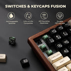 WK84 USB-C Wired Wooden Mechanical Keyboard, 75% Layout 84 Keys, RGB Backlit - Image 3
