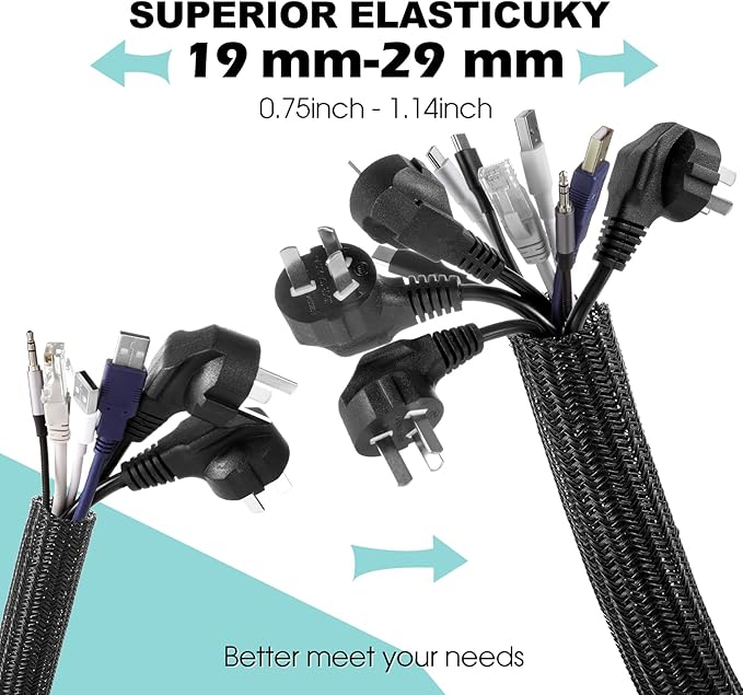 AGPTEK Cable Sleeve, 2 Pack 5ft - Image 3