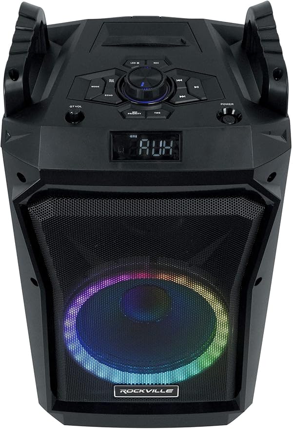 Rockville ROCKNGO 800 10" Portable Bluetooth Speaker, LED Lights, Mic Priority - Image 3