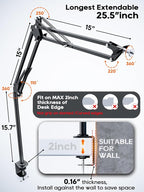 Overhead Camera Mount, 5lb Horizontal Load-Bearing, 360° Adjustable Stand - Image 5