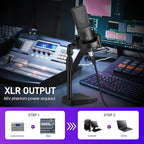 XLR Microphone Professional Cardioid Gaming Mic Kit - Image 4
