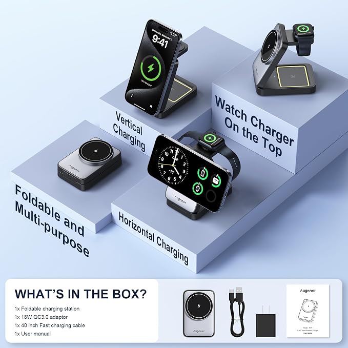3 in 1 Charging Station for Multiple Devices Apple Compatible - Image 2
