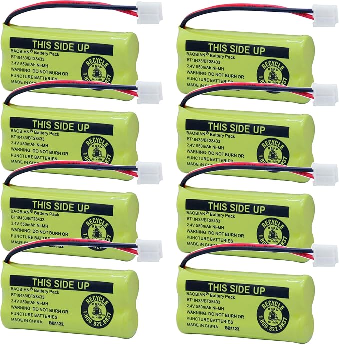 BT18433/BT28433 2.4V 550mAh Ni-Mh BT184342/BT284342 Cordless Phone Battery by BAOBIAN