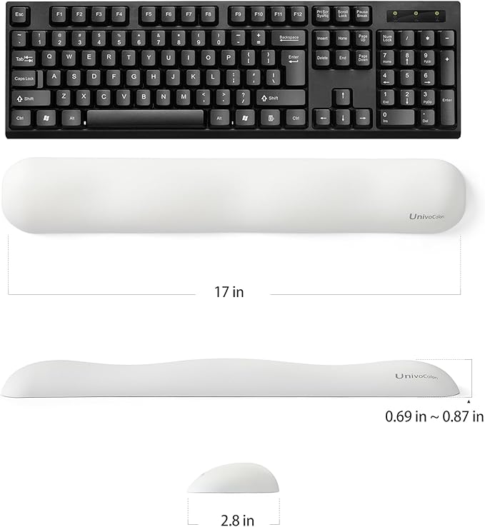 UnivoColors Design-Wave Set of Wrist Rest, Artificial Sheepskin+Memory - Image 5