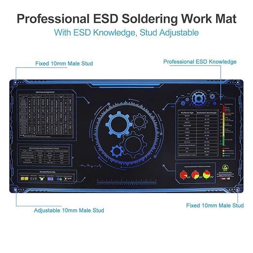 KooMall Large 48x24 Inch Anti Static Mat, Soldering Rubber Mat - Image 5