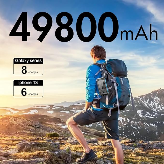 Solar-Charger-Power-Bank-49800mAh Portable Solar Phone Charger - Image 6