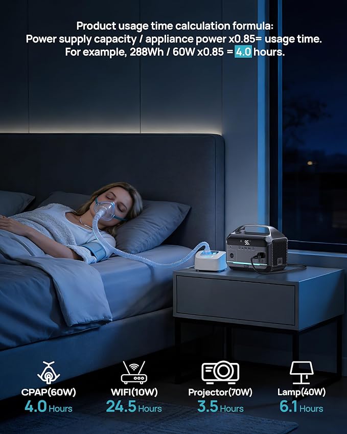DARAN Portable Power Station 600W, 288Wh Solar Generator LiFePO4 Battery - Image 8
