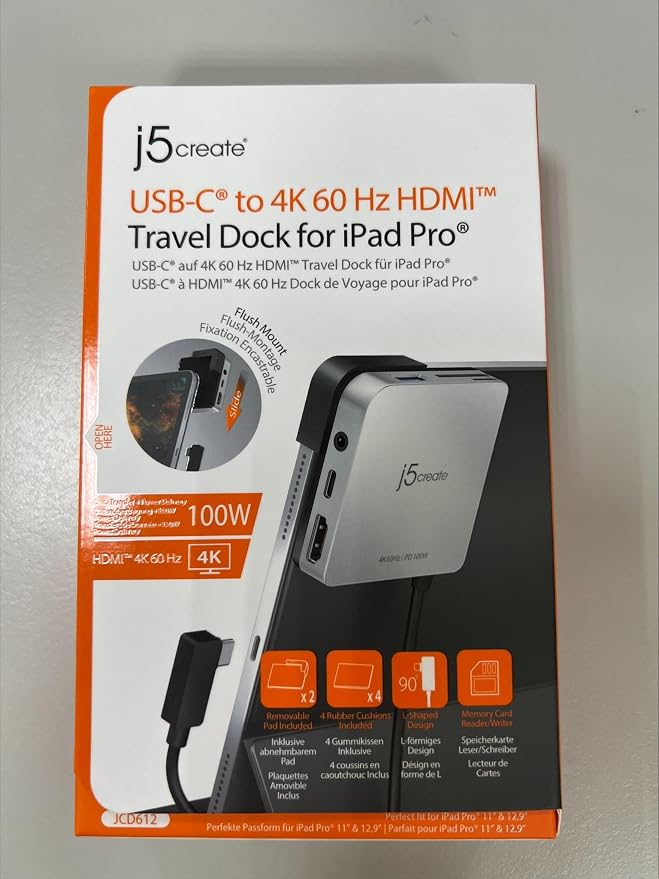j5create iPad Pro USB C Hub- 6-in-1 Travel Dock - Image 11