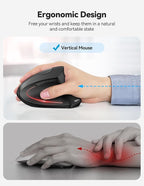 TECKNET Ergonomic Mouse with Jiggler, 4800DPI Rechargeable Carpal Tunnel Mouse - Image 5