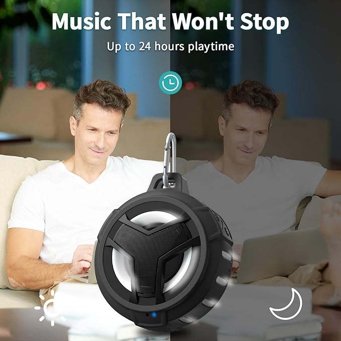 EBODA Bluetooth Shower Speaker, Portable Bluetooth Speakers, IP67 Waterproof - Image 5