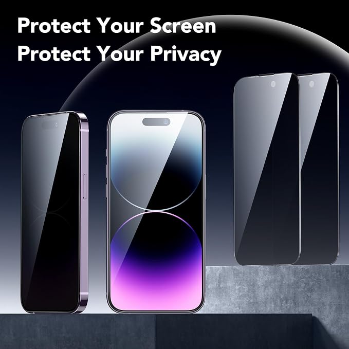 ESR 3 Pack for iPhone 14 Pro Privacy Screen Protector, Anti-spy Tempered-Glass - Image 2