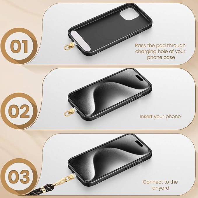 OUTXE Phone Tether Tab Rotatable 360°, 4 Pack Phone Lanyard Patch - Image 5