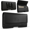 Leather Phone Holster for Men & Women, Horizontal Cell Phone Case by WirelessCity
