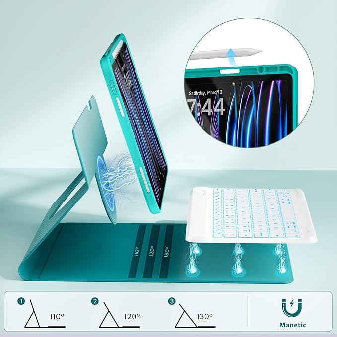 OYEEICE Keyboard Case for iPad Pro 12.9 inch 6th Gen 2022, 5th 2021, 4th 2020 - Image 5