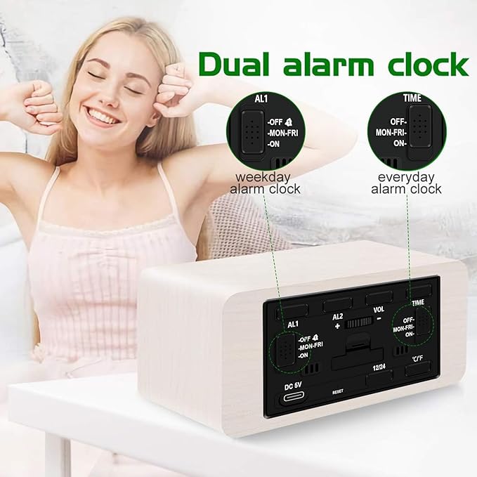 MOSITO Digital Wooden Alarm Clock - Image 4