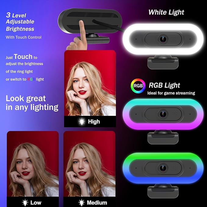 2K Webcam for PC, Plug and Play USB C Webcam - Image 3
