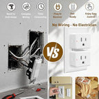 NineLeaf Slim WiFi Smart Plug w Switch, Remote App Control, Compatible - Image 6