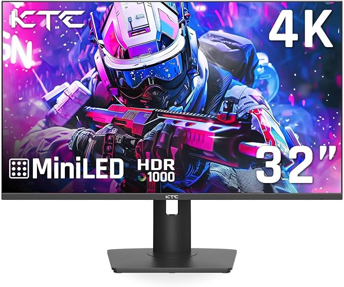 KTC 32 Inch 4K Mini LED Monitor, Fast IPS, HDR1000 144Hz 1ms MPRT Gaming Monitor by KTC